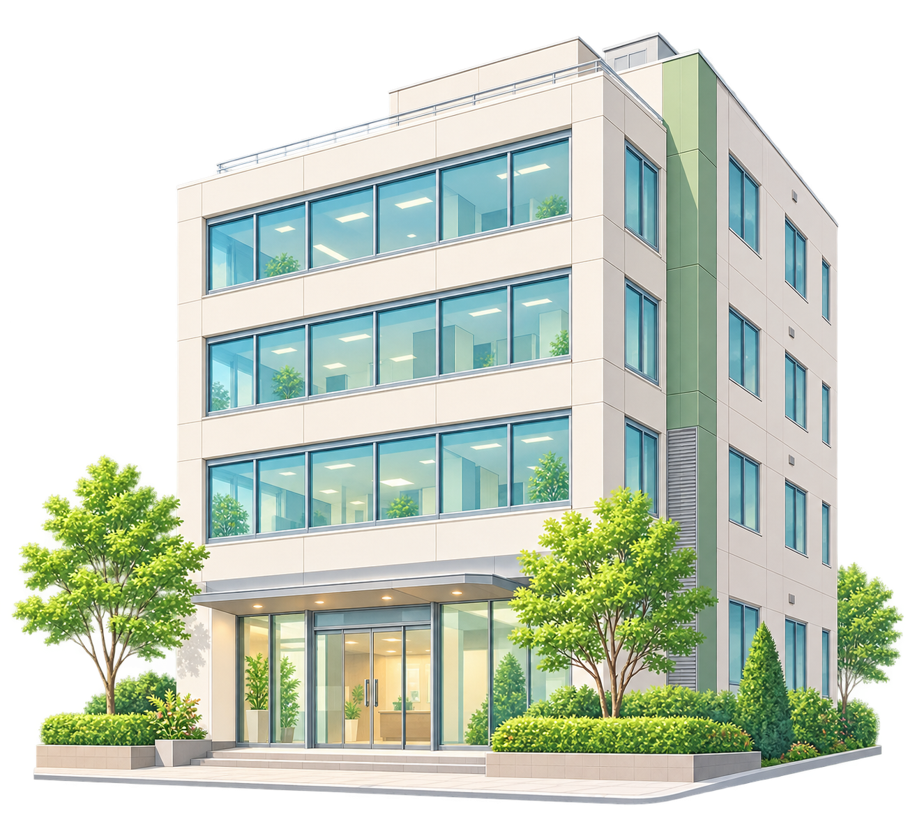 会社側のメリットを表す会社建物